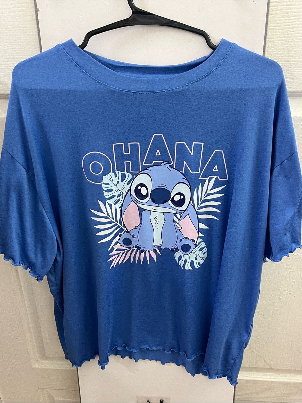 Disney Blue 'Ohana' Stitch Graphic Short Sleeve Tee